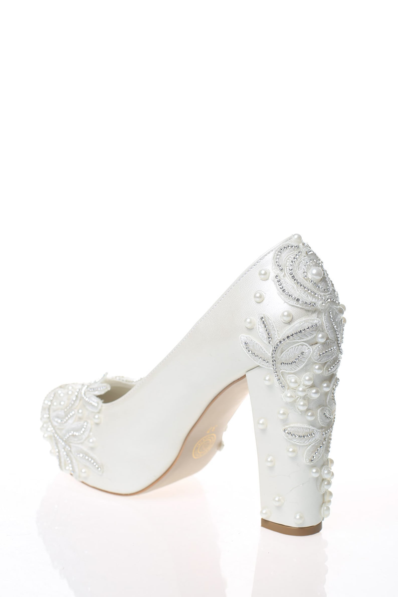 White Pearl Stone Embroidered Bridal Shoes/wedding Shoes/ Comfortable ...