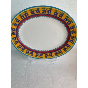Vintage Vista Alregre Portugal  1986 Blue flower pattern13” plater