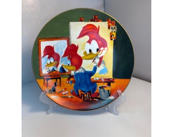 Vtg Woody Woodpecker triple self signed Walter Lantz 8 1/2”