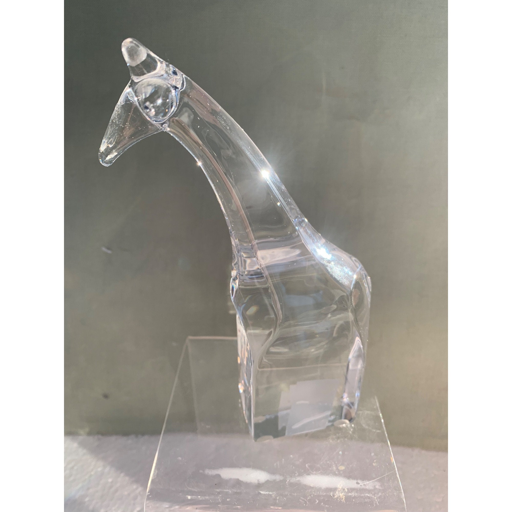 Orrefors Swedish Glass Giraffe 6 1/2” X 4” Signed and