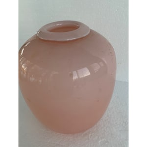 L Laso Art Nouveau design for Mikasa modern pink glass vase signed