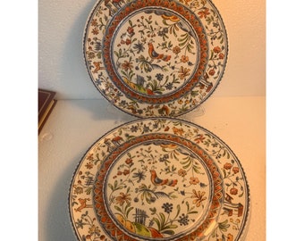 4 platos italianos vintage pintados a mano de 9" de Ceramica Cuore