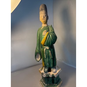 Antique Chinese Ming Dynasty 1368-1644 AD Sancai Glaze pottery Tomb Fig 16 &quot;