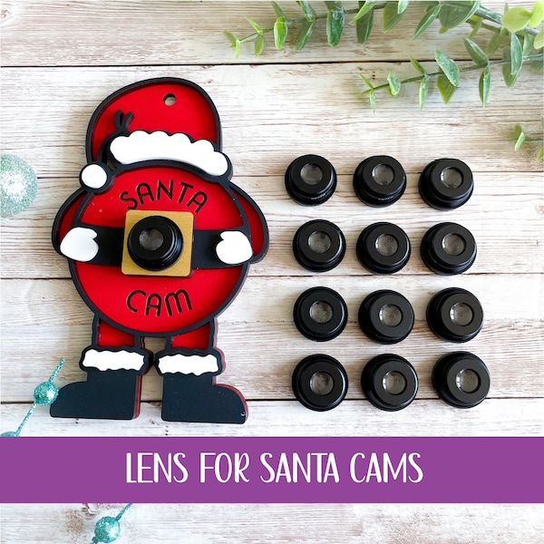 santa cam lens for ornaments, christmas santa camera lens, santa cam ornament, elf cam lens
