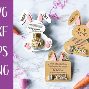Pâques lapin appât carte svg, Pâques découpé au laser fichiers svg, lapin de Pâques svg pour laser, panier de Pâques stuffers pour les enfants fichier découpé au laser