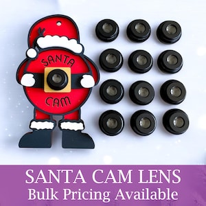 santa cam lens for ornaments, christmas santa camera lens, santa cam ornament, elf cam lens for craft