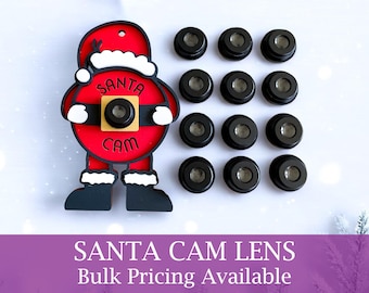 santa cam lens for ornaments, christmas santa camera lens, santa cam ornament, elf cam lens for craft