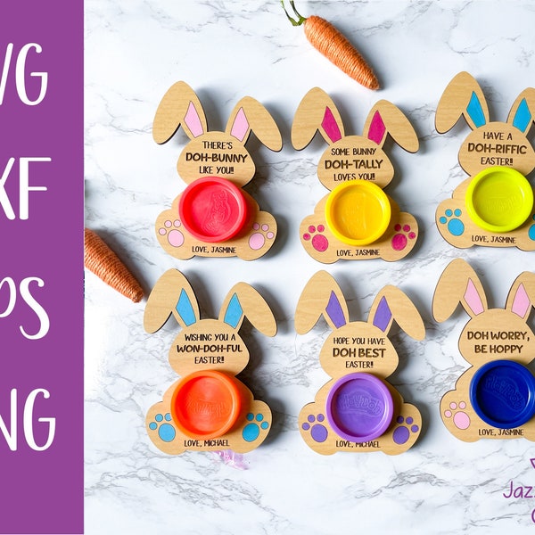 easter bunny svg for laser, easter play doh holder svg, easter playdough for kids, easter basket stuffers for kids laser cut file