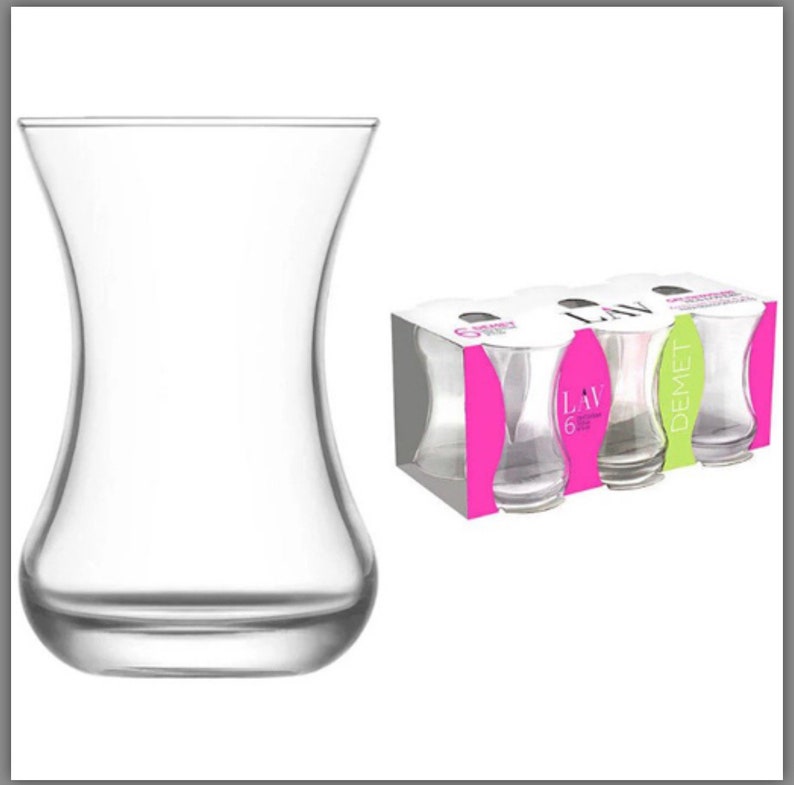 Turkish Tea Glasses 6pc , Small Glass Tea Cups 135cc Etsy Australia