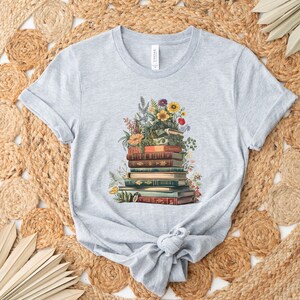 Floral book unisex tee, growing book shirt, book tree shirt, between the pages shirt, cottagecore tee, floral tee