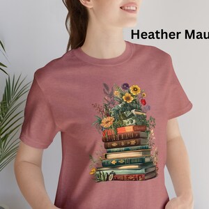 Floral book unisex tee, growing book shirt, book tree shirt, between the pages shirt, cottagecore tee, floral tee