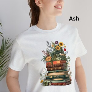 Floral book unisex tee, growing book shirt, book tree shirt, between the pages shirt, cottagecore tee, floral tee
