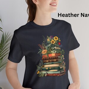 Floral book unisex tee, growing book shirt, book tree shirt, between the pages shirt, cottagecore tee, floral tee
