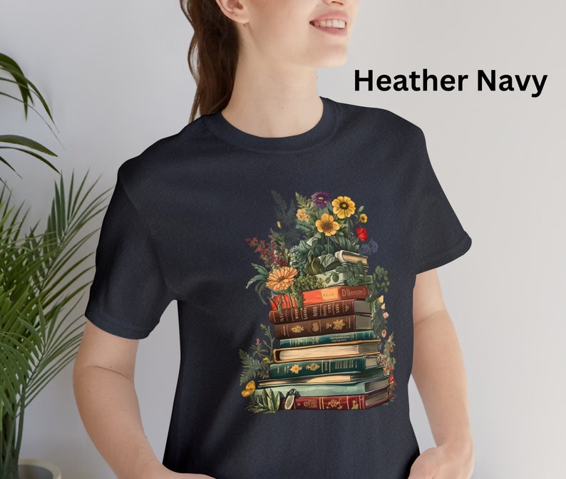 Floral book unisex tee, growing book shirt, book tree shirt, between the pages shirt, cottagecore tee, floral tee