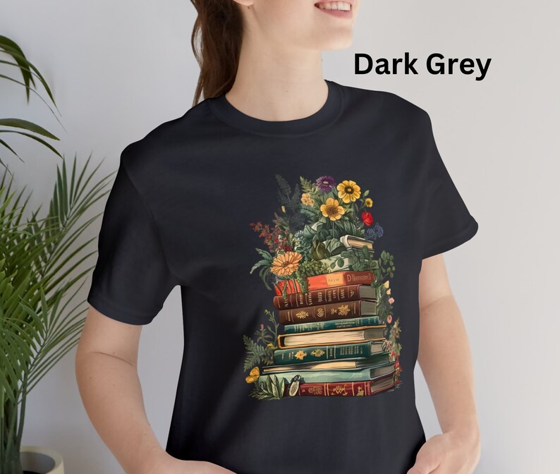 Floral book unisex tee, growing book shirt, book tree shirt, between the pages shirt, cottagecore tee, floral tee