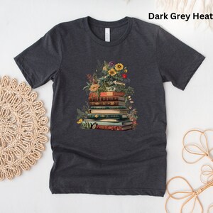 Floral book unisex tee, growing book shirt, book tree shirt, between the pages shirt, cottagecore tee, floral tee