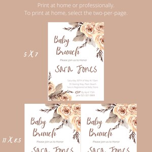 Editable Baby shower invitation Baby Brunch image 4