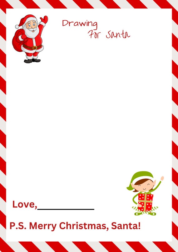 Letter to Santa, Printable Easy Letter to Santa, Instant Download