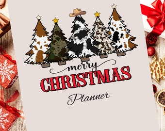 Western Christmas Planner, Holiday Planner, Gift Budget Planner, Xmas Planner, Western Christmas To-do list, Western Christmas Meal Planner