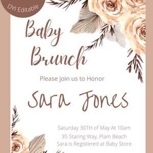 Editable Baby shower invitation Baby Brunch image 2