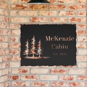 Personalized Metal Cabin Sign, Mountain Home Metal Sign, Outdoor Cabin Sign Personalized, Personalized Cabin Sign, Cabin Sign Personalized