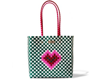 Braided Plastic Strap Bag - Lover Large Design