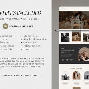 Photography Website Template Canva | Website Template for Photographers | Canva Website Design | Photographer Website | Dark Feminine Theme image 3