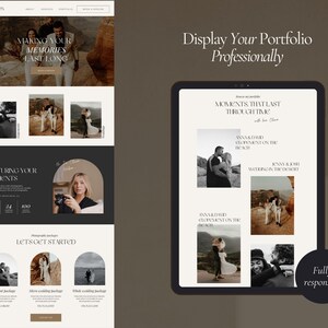 Photography Website Template Canva | Website Template for Photographers | Canva Website Design | Photographer Website | Dark Feminine Theme image 4