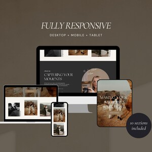 Photography Website Template Canva | Website Template for Photographers | Canva Website Design | Photographer Website | Dark Feminine Theme image 12