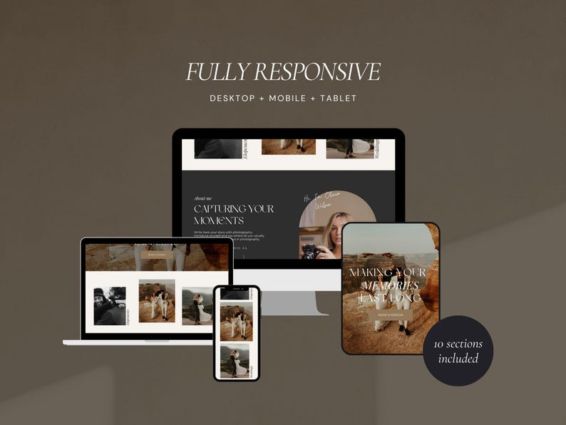 Photography Website Template Canva | Website Template for Photographers | Canva Website Design | Photographer Website | Dark Feminine Theme image 12