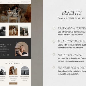 Photography Website Template Canva | Website Template for Photographers | Canva Website Design | Photographer Website | Dark Feminine Theme image 8