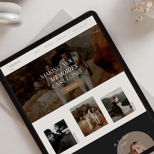 Photography Website Template Canva | Website Template for Photographers | Canva Website Design | Photographer Website | Dark Feminine Theme image 9