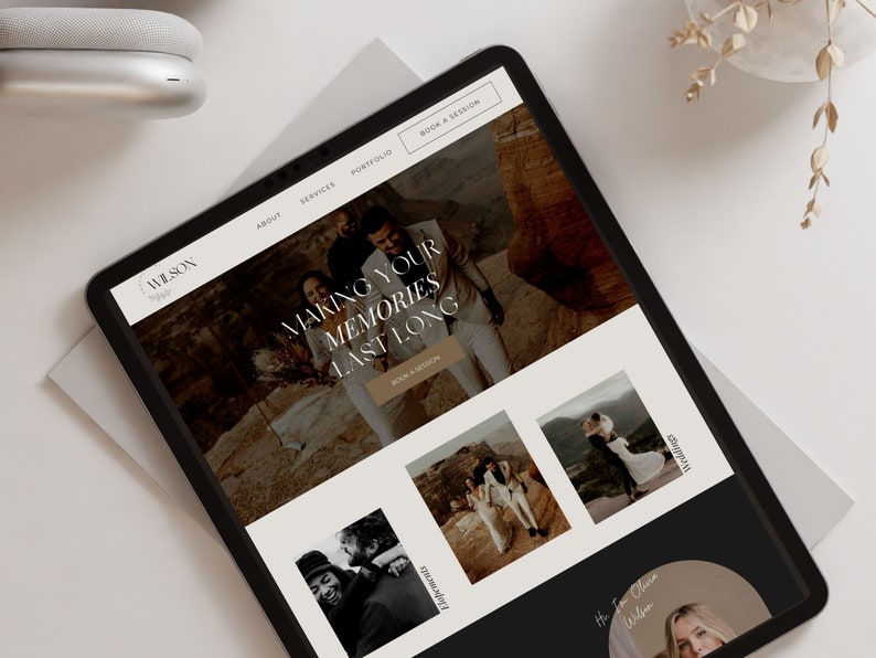 Photography Website Template Canva | Website Template for Photographers | Canva Website Design | Photographer Website | Dark Feminine Theme image 9
