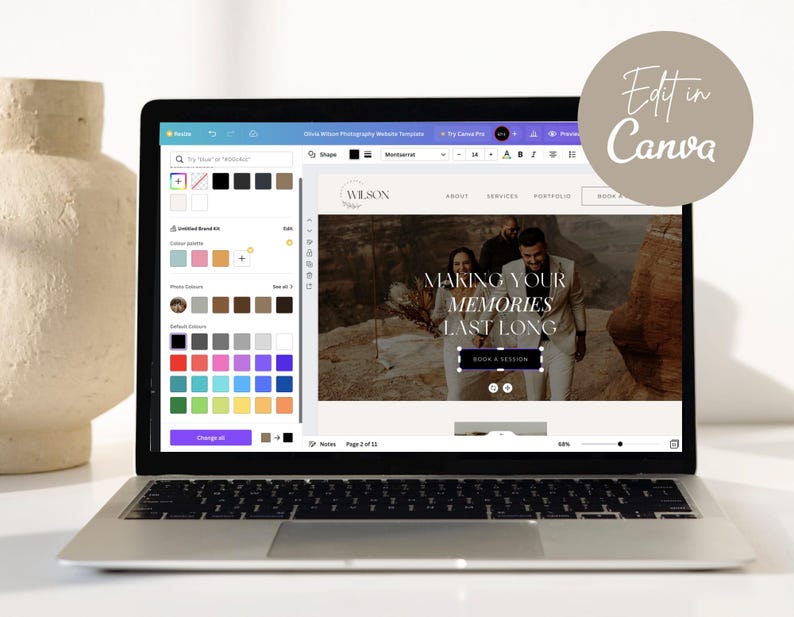 Photography Website Template Canva | Website Template for Photographers | Canva Website Design | Photographer Website | Dark Feminine Theme image 11