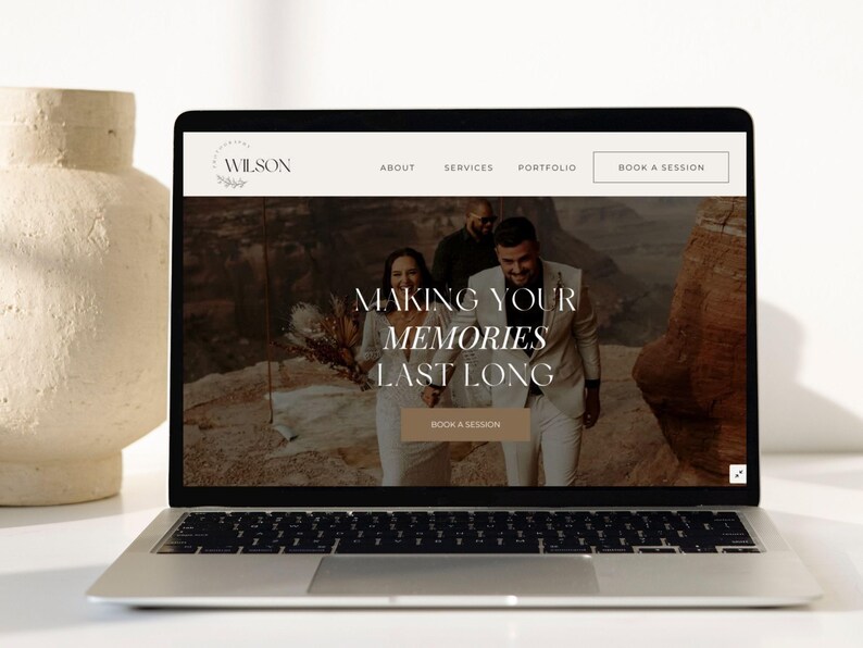 Photography Website Template Canva | Website Template for Photographers | Canva Website Design | Photographer Website | Dark Feminine Theme image 13