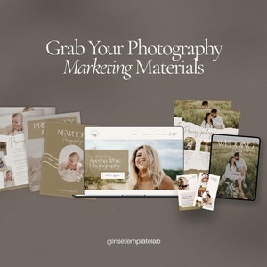Photography Website Template for Canva, 1 Page Modern Website Template for Wedding Photographers, Boho Style image 12