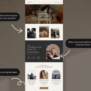 Photography Website Template Canva | Website Template for Photographers | Canva Website Design | Photographer Website | Dark Feminine Theme image 5