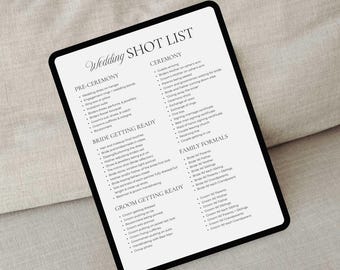 結婚式撮影リストテンプレート｜Canvaで編集可能なチェックリスト、印刷可能なA4/USレターサイズPDF