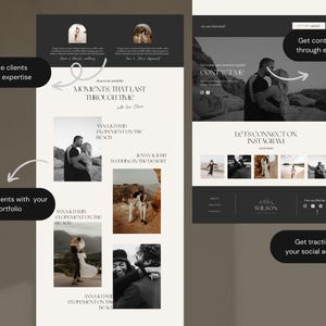 Photography Website Template Canva | Website Template for Photographers | Canva Website Design | Photographer Website | Dark Feminine Theme image 6