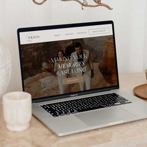 Photography Website Template Canva | Website Template for Photographers | Canva Website Design | Photographer Website | Dark Feminine Theme image 2