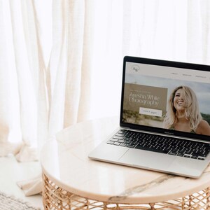 Photography Website Template for Canva, 1 Page Modern Website Template for Wedding Photographers, Boho Style image 2