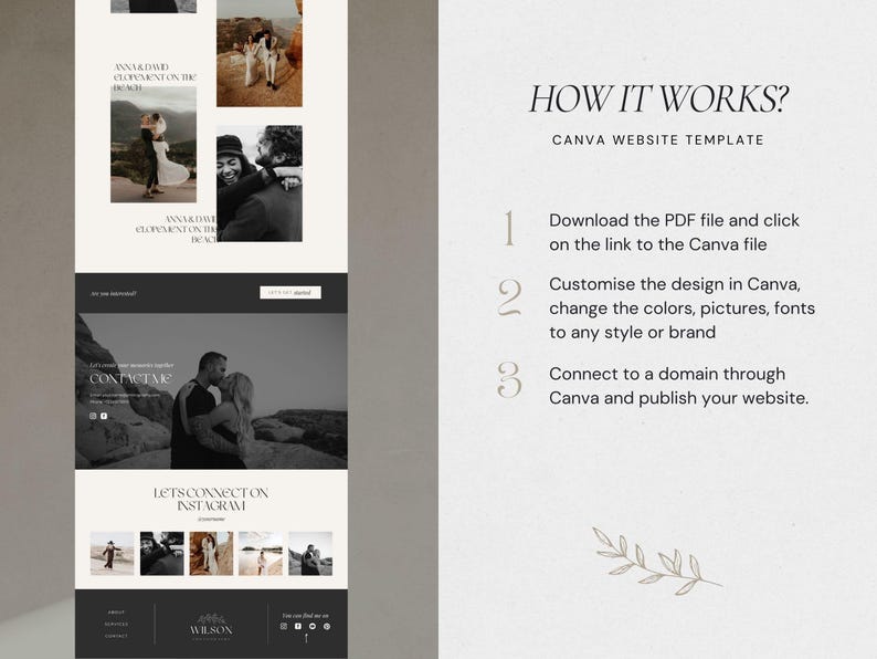 Photography Website Template Canva | Website Template for Photographers | Canva Website Design | Photographer Website | Dark Feminine Theme image 10