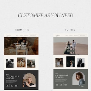 Photography Website Template Canva | Website Template for Photographers | Canva Website Design | Photographer Website | Dark Feminine Theme image 7