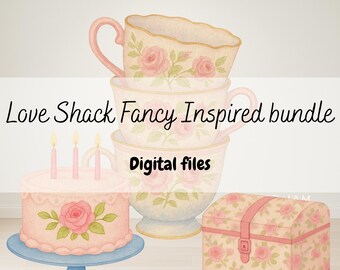 Pastel Floral Birthday Decor | Love Shack Fancy Inspired Printable Kit | Invitation, Tags, Toppers, Welcome Sign | Digital Download