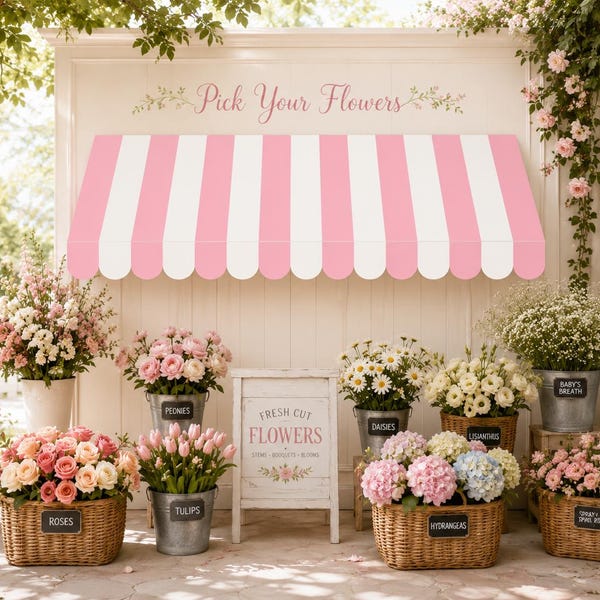Coroplast Market Booth Awning | Vendor Booth Display | Pop Up Shop Storefront Decor | Farmers Market Tent Sign | 2, 3 & 4 Ft
