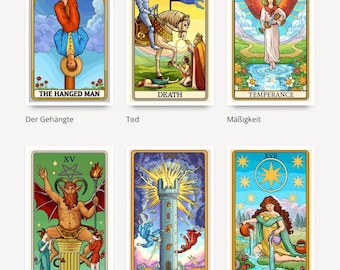Tarot als PDF Download  Große Arkana Ausmalbilder  Spirituelles Malbuch für Erwachsene  Witchy Aesthetic Printable  Tarot Ausmalen