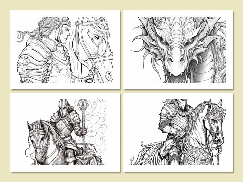 Fantasy Coloring Book download Printable - Etsy