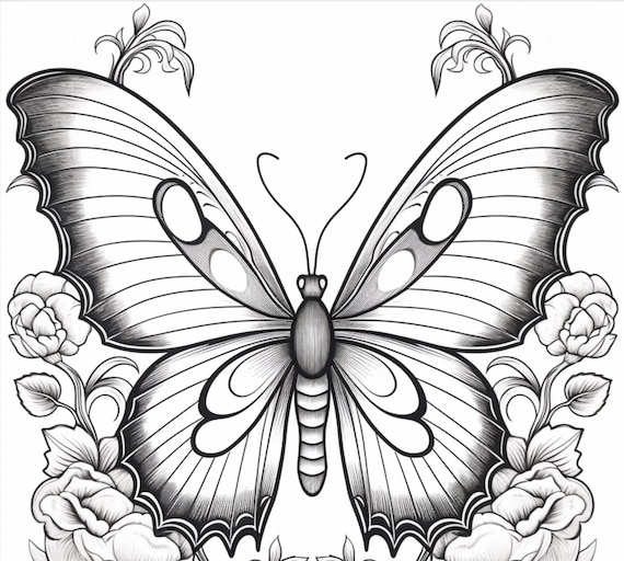 Cute Butterfly Coloring Book (50 Pages) - (Download - printable)