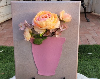 Rose Pink Vase with Flowers - 3D
