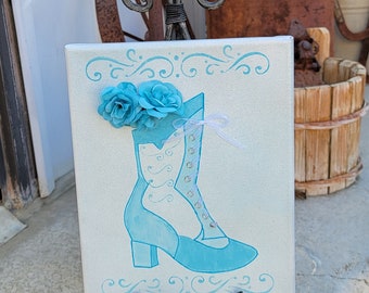 Turquoise Victorian Boot - 3D